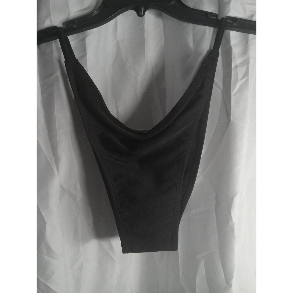 Large Women's Side Tab Extra Cheeky High Leg Bikini Bottom - Wild Fable™ Black